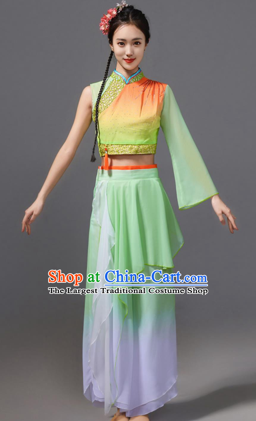 Xin Jian Jian Repertoire Costume Fan Classical Dance Performance Outfit Jiaozhou Yangko Dance Clothing Set