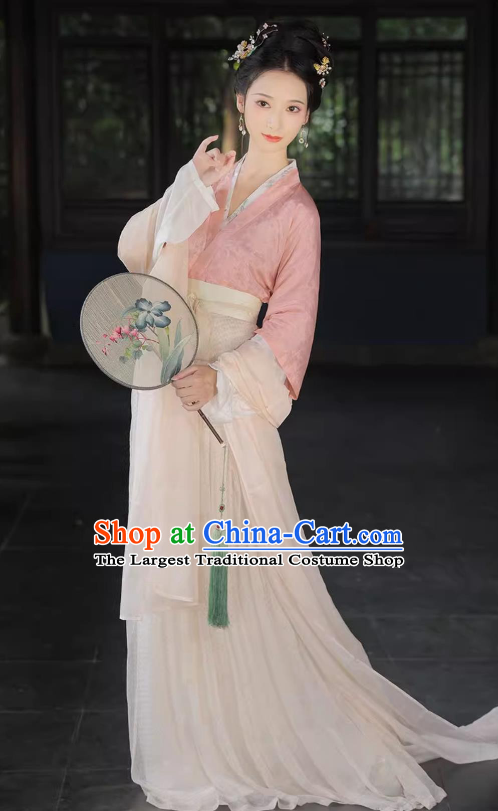 Chinese Song Dynasty Silk Ruqun Traditional Chinese Light Cross Collar Hanfu Dress Set