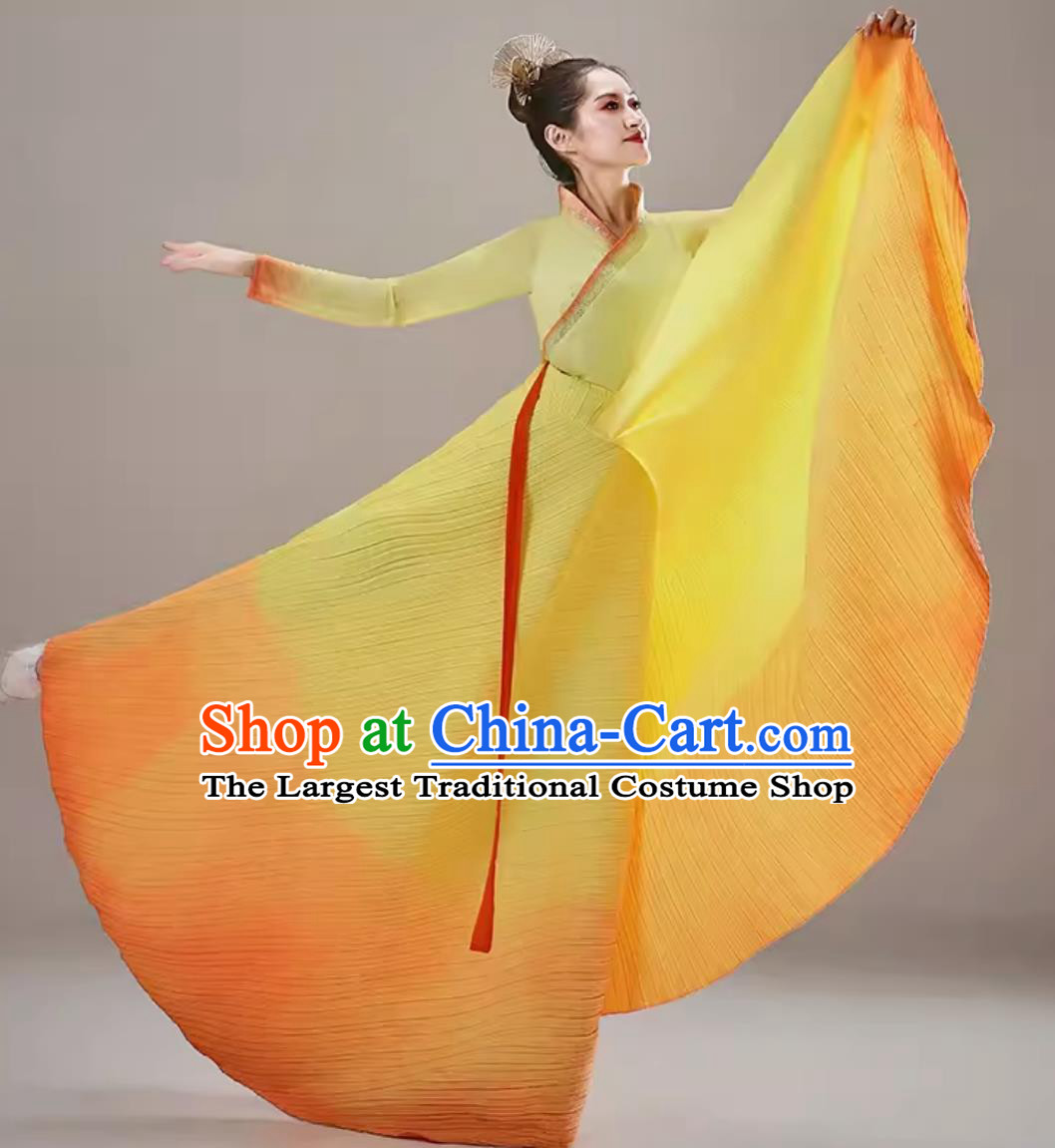 Women Classical Dance Performance Costume Never Let Ginkgo Down Autumn Dance Outfit Chinese Style Dance Training Dress