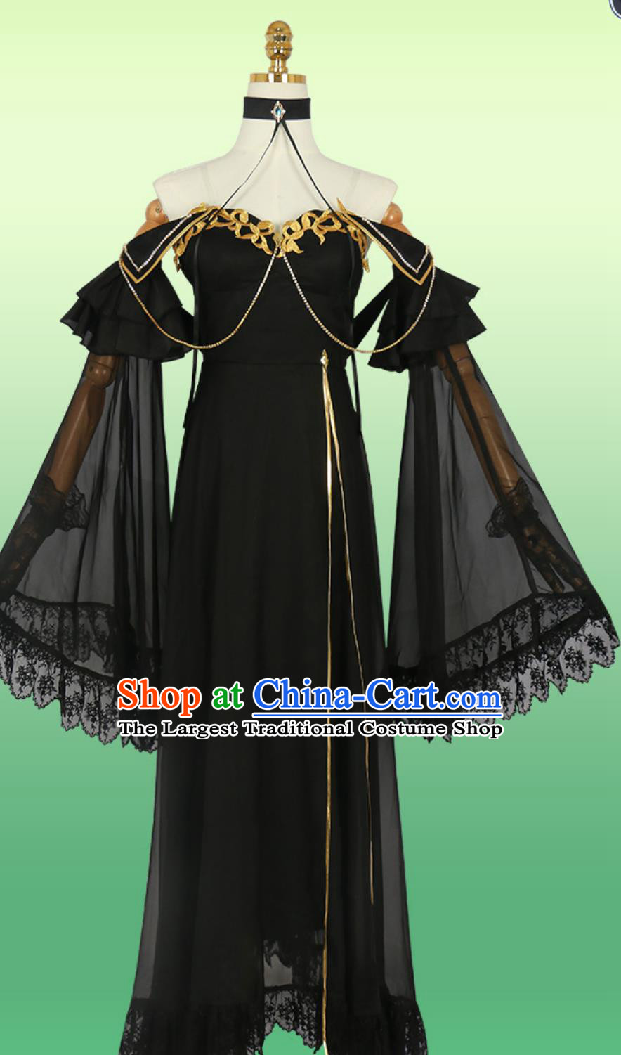Code Geass C C Black Dress Cosplay Costume Cos Queen Gown
