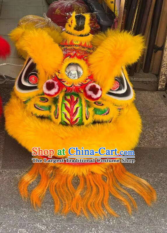 Top Golden Wool Lion Dance Equipment for Performances Chinese Southern Lion Dance Hok San Lion Head and Costumes Complete Set