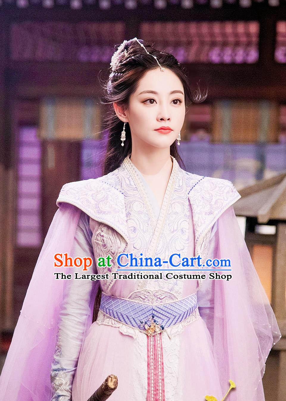 TV Series Fateful Love Princess Han Zi Qing Dress Ancient Chinese Swordswoman Costume Traditional Heroine Lilac Clothing