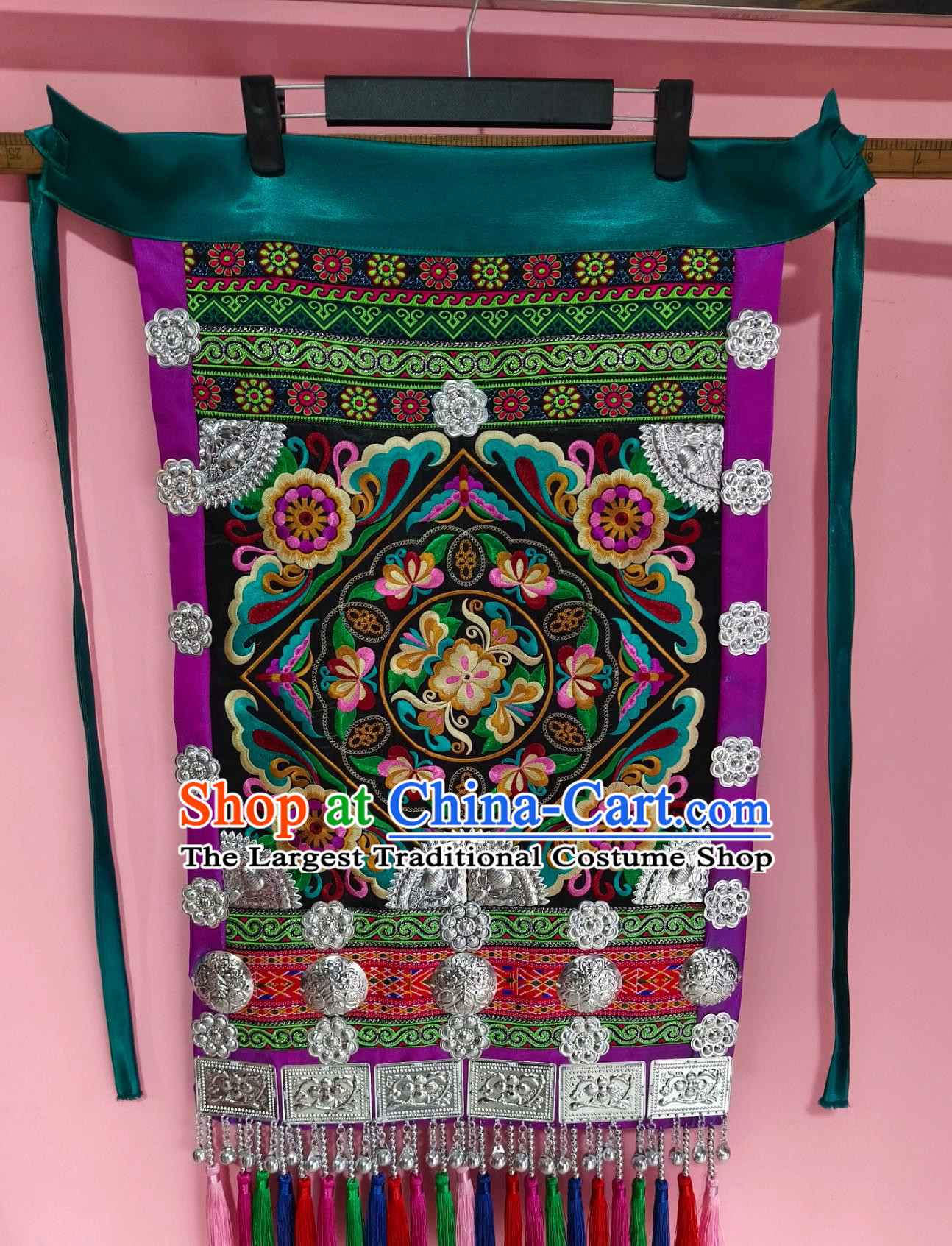Traditional Dong Nationality Long Waist Wrap Dance Costume Chinese Ethnic Clothing