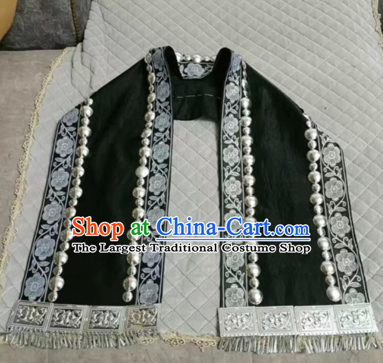 Chinese Ethnic Minority Costume Black Shawl Women