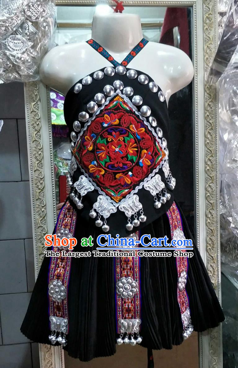 Chinese Ethnic Performance Costume Dance Outfit Children Bellyband Skirt Two Piece Set