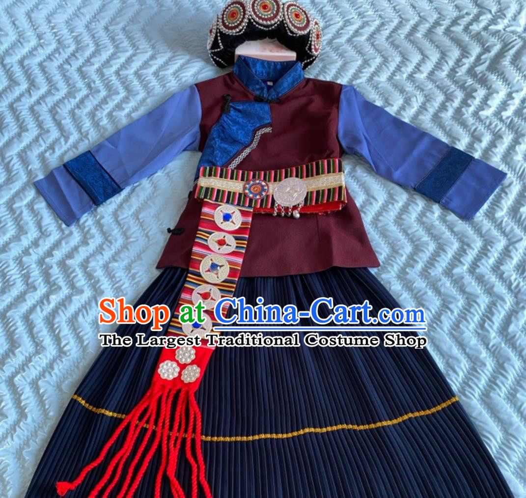 Yunnan Lijiang Ethnic Minority Naxi Performance Costume Chinese Traditional Dress