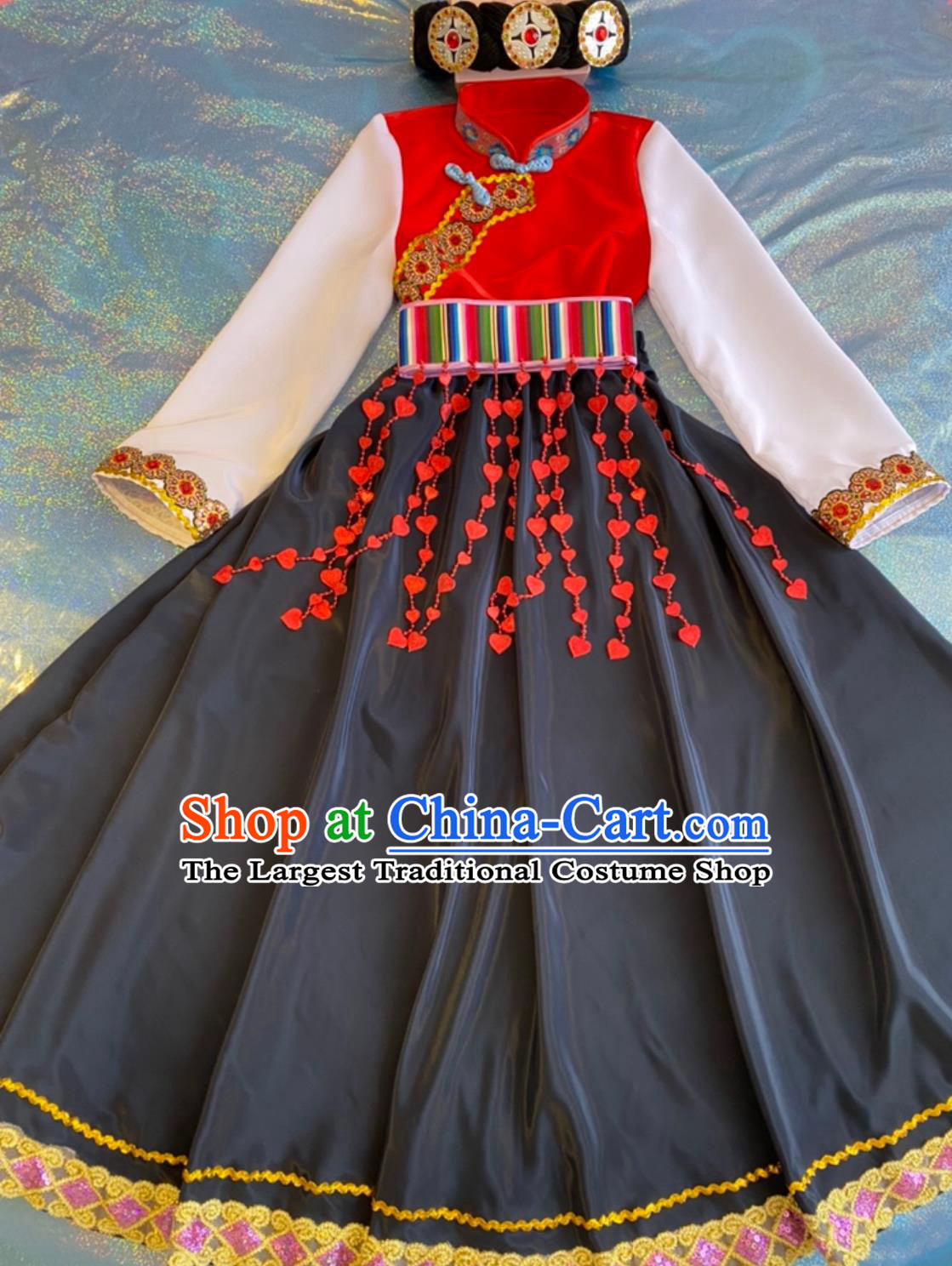 Yunnan Lijiang Ethnic Clothing Chinese Naxi Minority Costume Dance Outfit