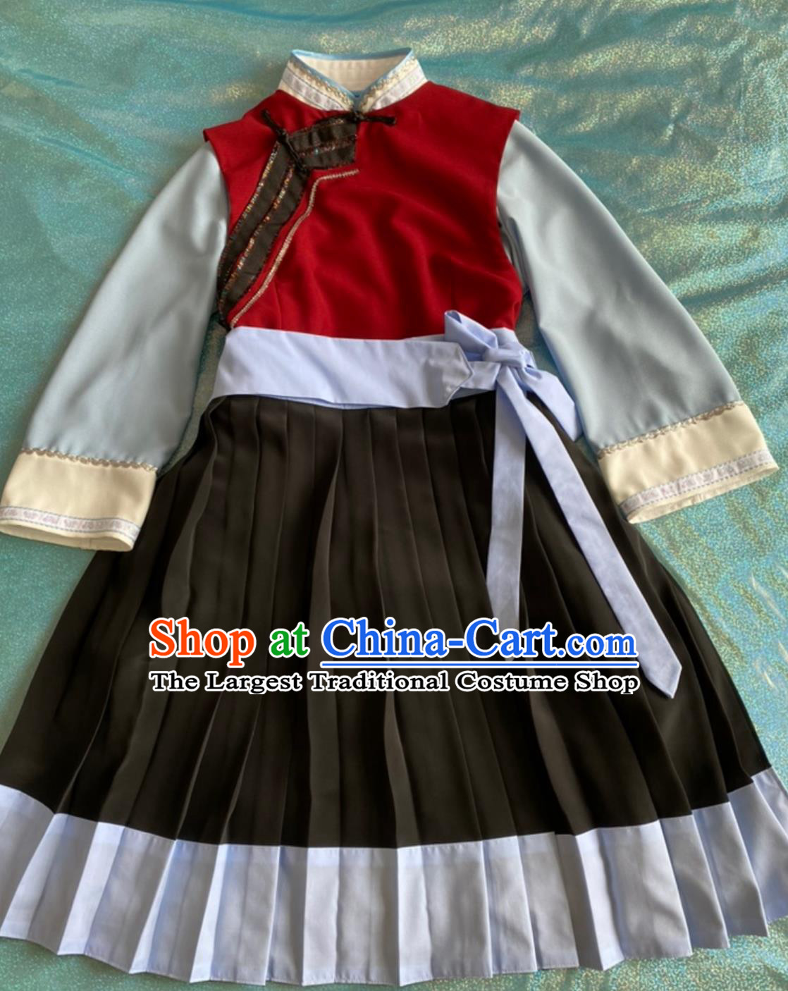 Yunnan Lijiang Ethnic Costume Chinese Naxi Minority Dress Outfit