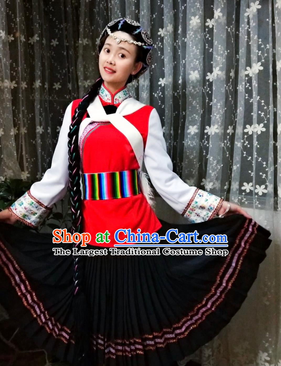 Yunnan Lijiang Ethnic Minority Clothing Chinese Mosuo Naxi Lisu Pumi Performance Costume