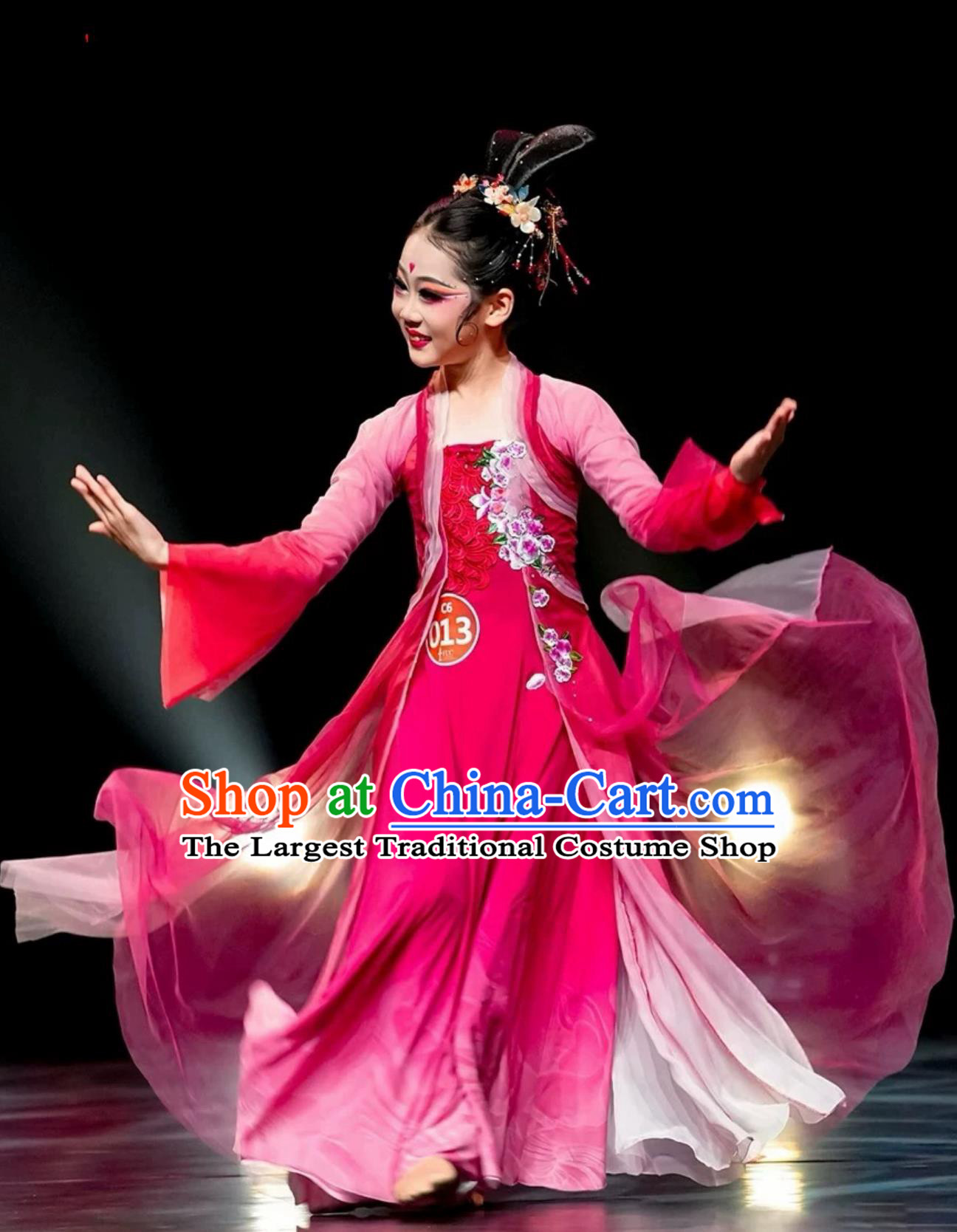 Classical Dance Costume Women Flowing Performance Outfit Chinese Han Tang Stage Clothing Pink Hanfu Dress