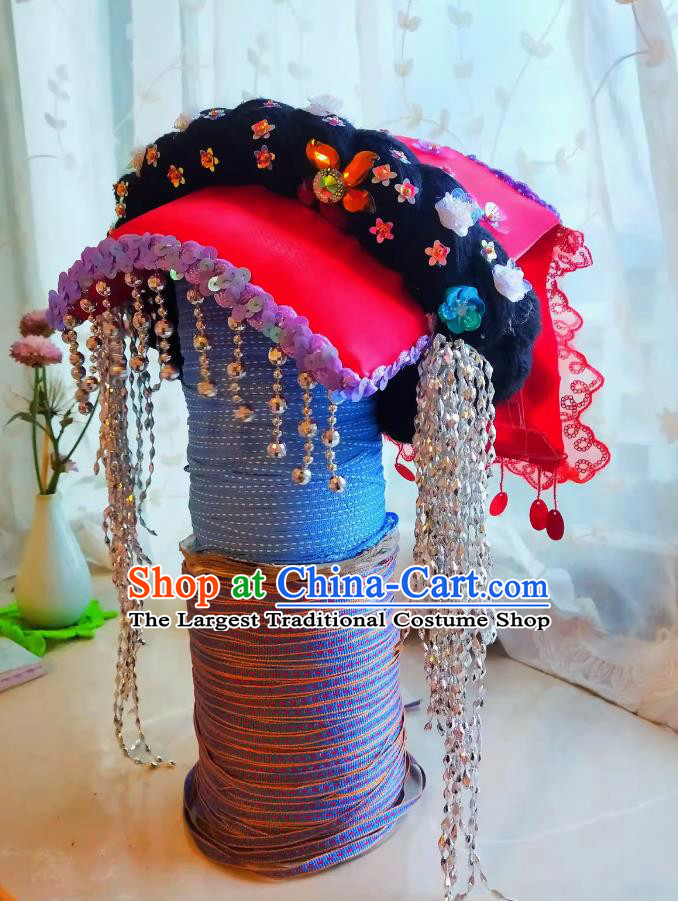 Chinese Yi Ethnic Headwear Daliangshan A Re Yi Tile Hat