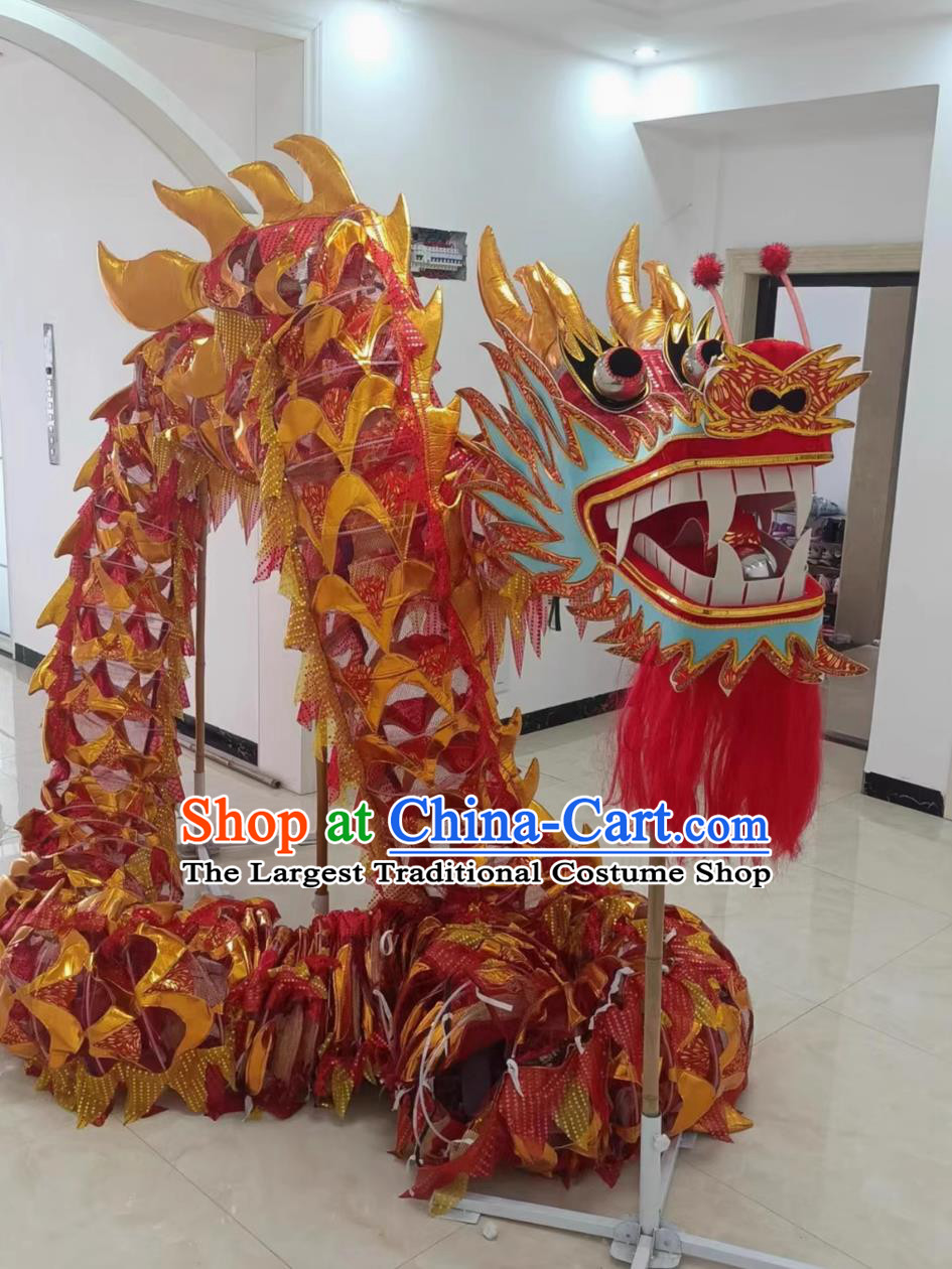 Red International Dragon Dance Costume Net Dragon Chinese Dragon Dance Training Equipment Set