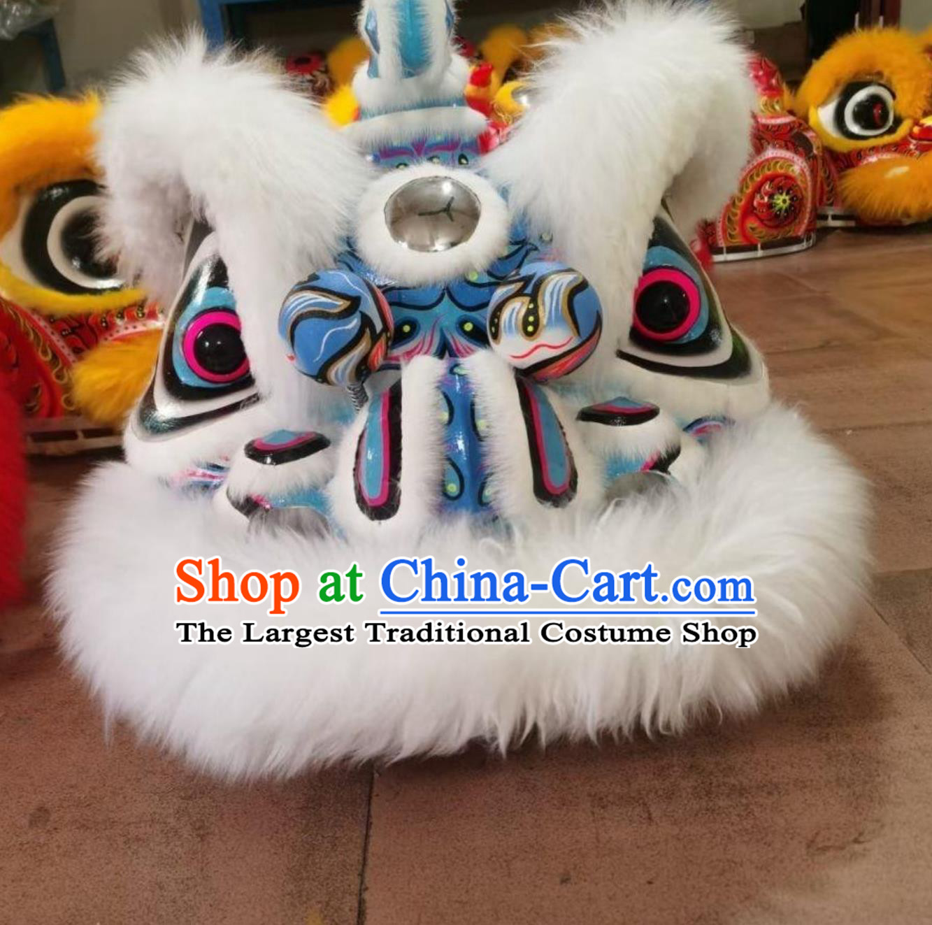 Southern Lion Awakening Lion Malaysian White Wool Lion Chinese Hok San Lion Dance Costume Lion Performance Prop