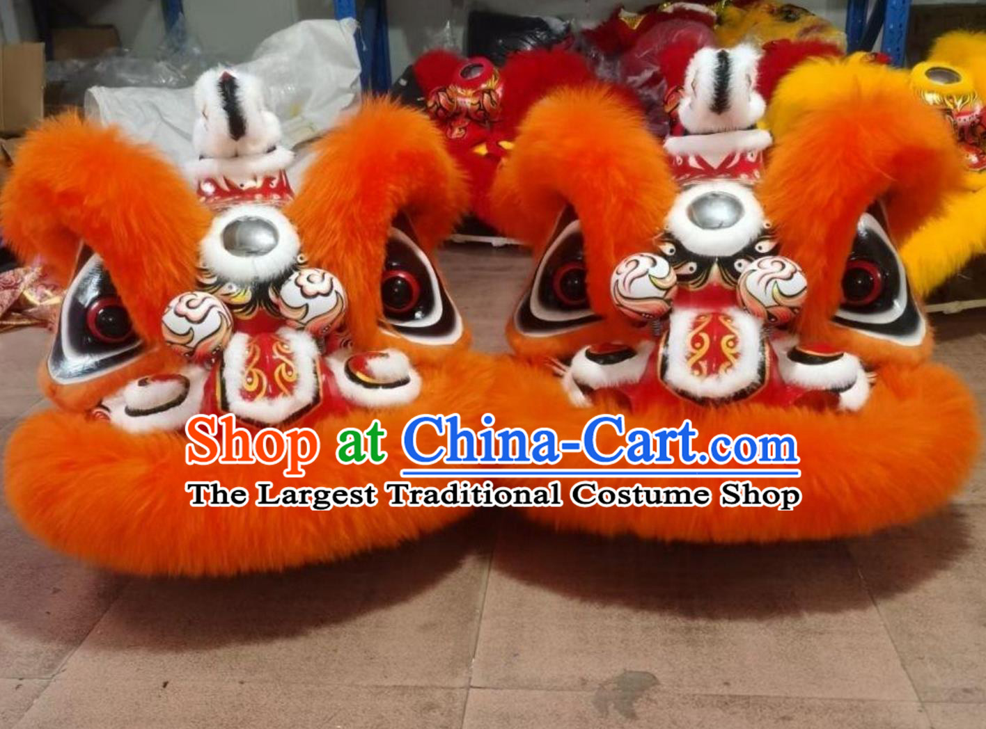 Orange Wool Southern Lion Awakening Lion Malaysian Lion Chinese Hok San Lion Dance Costume Lion Performance Prop
