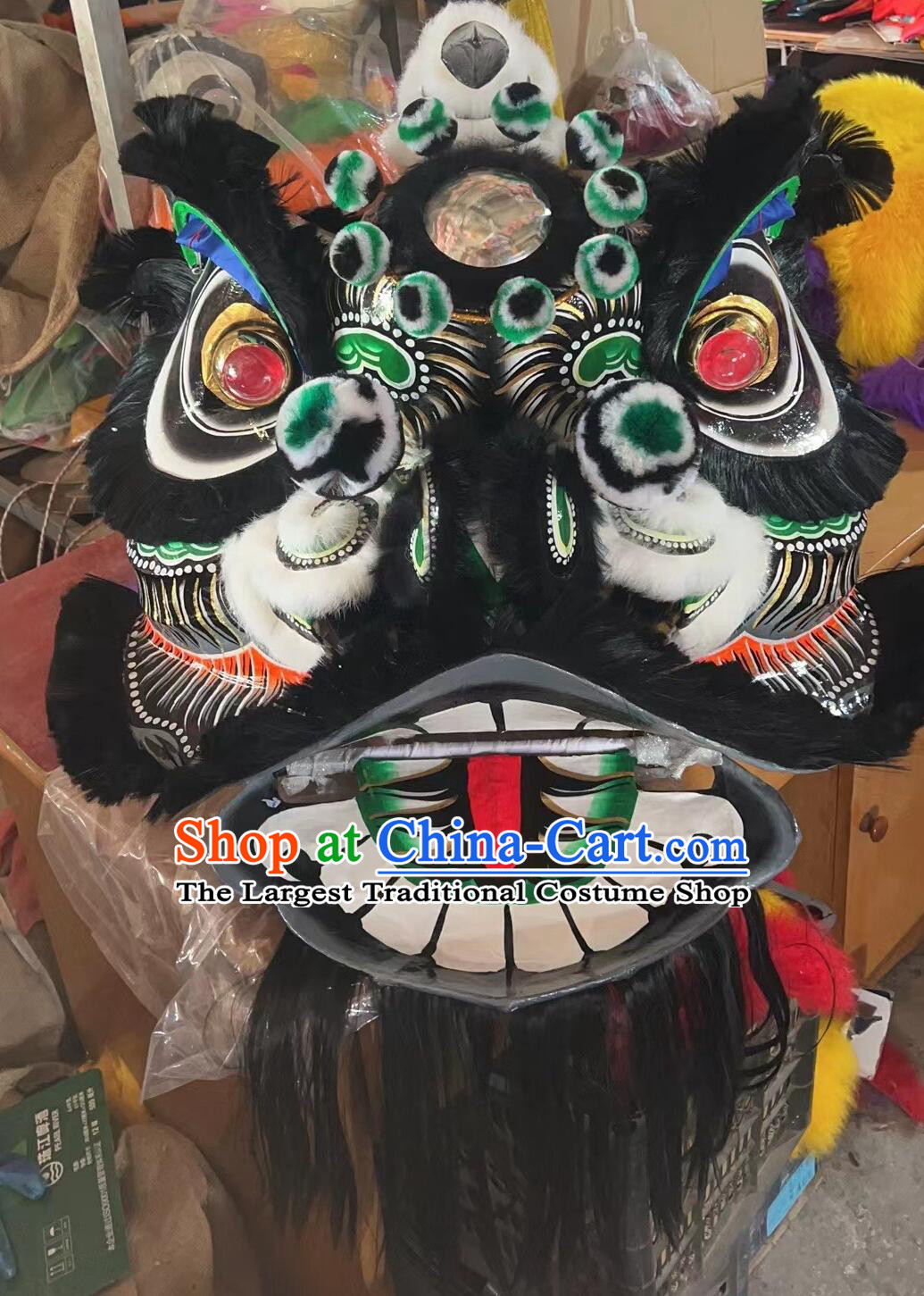 Top Lion Dance Costume Traditional Chinese Festival Dance Zhang Fei Lion Head and Clothes Complete Set