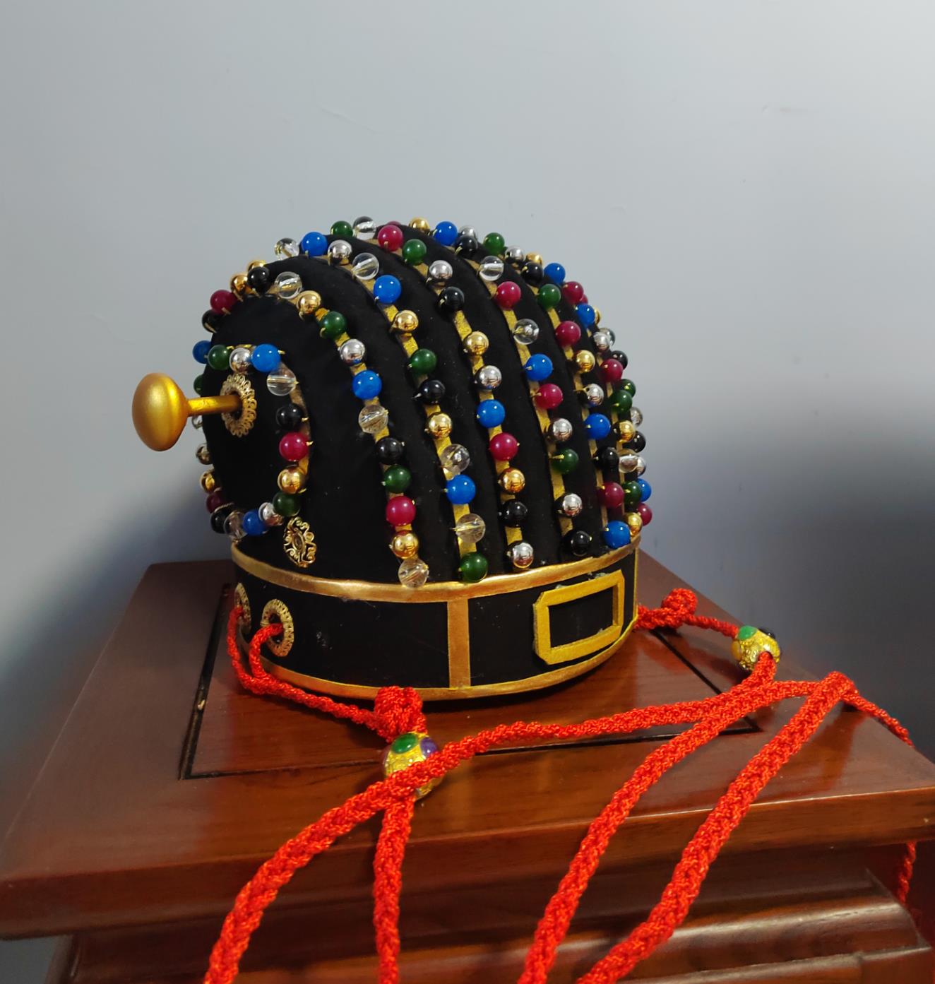 Hanfu Pi Bian Crown Handmade Traditional Chinese Historical Hat Cultural Dance Ancient Emperor Headwear