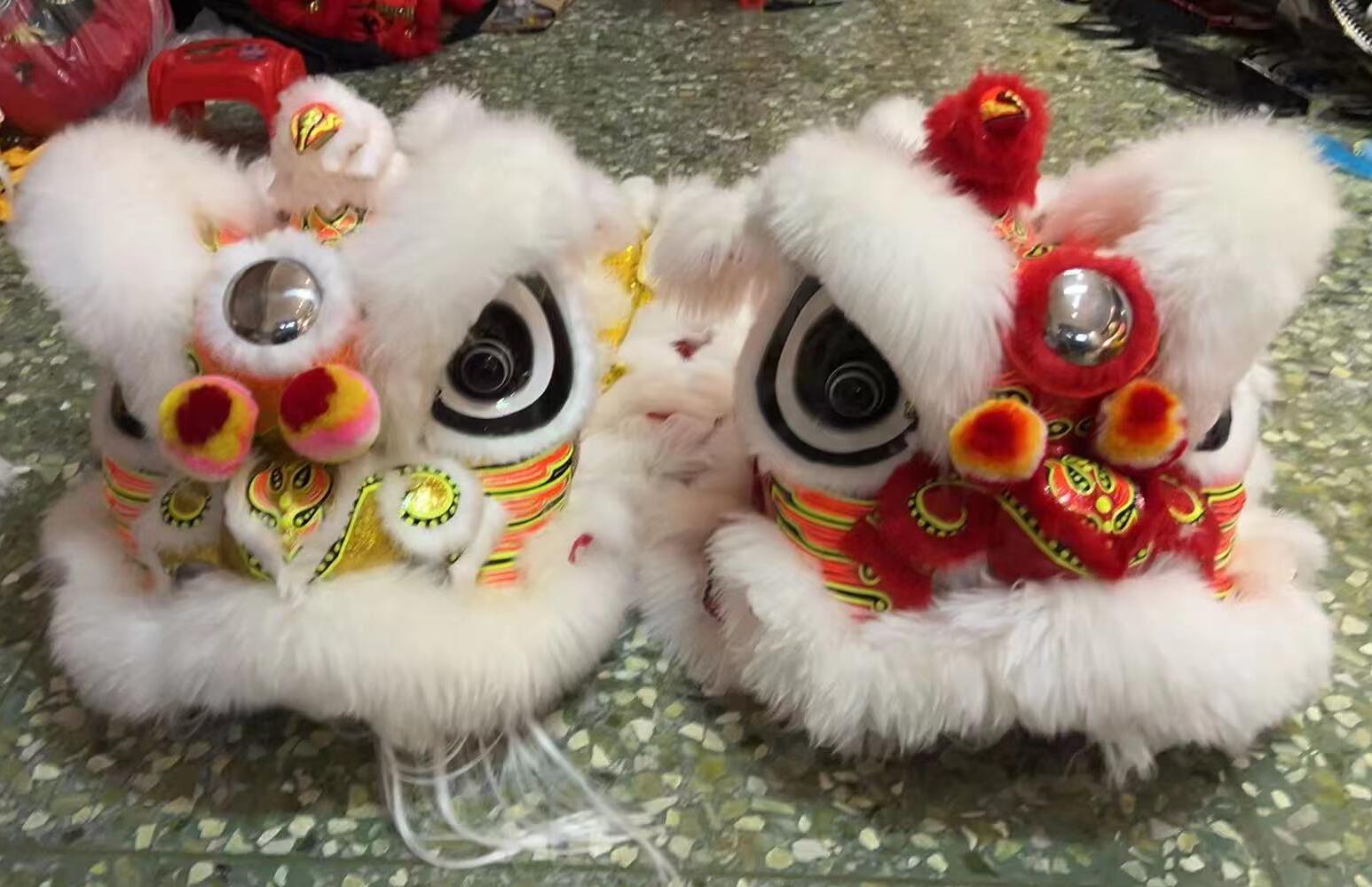 Children Lion Dance Costume Full Set Chinese Lion Head Students Lion Dance Clothing Performance Prop