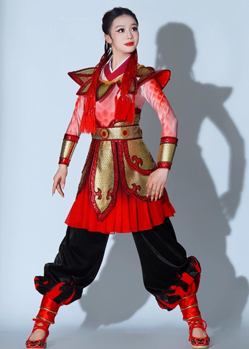 Nezha Cosplay Costume Prosperous Drum Performance Uniform Chinese Celebration Dance Clothing