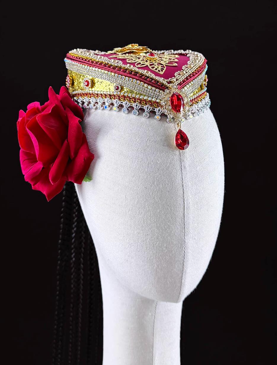 Xinjiang Uyghur Dance Why Are The Flowers So Red Headdress Chinese Ethnic Minority Dance Headdress