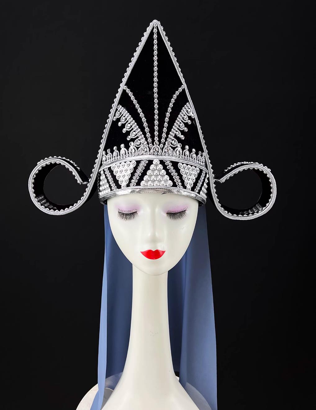 Dingjia Woman Headdress Dai Ethnic Dance Shan Dai Group Dance Hat Chinese Performance Headwear