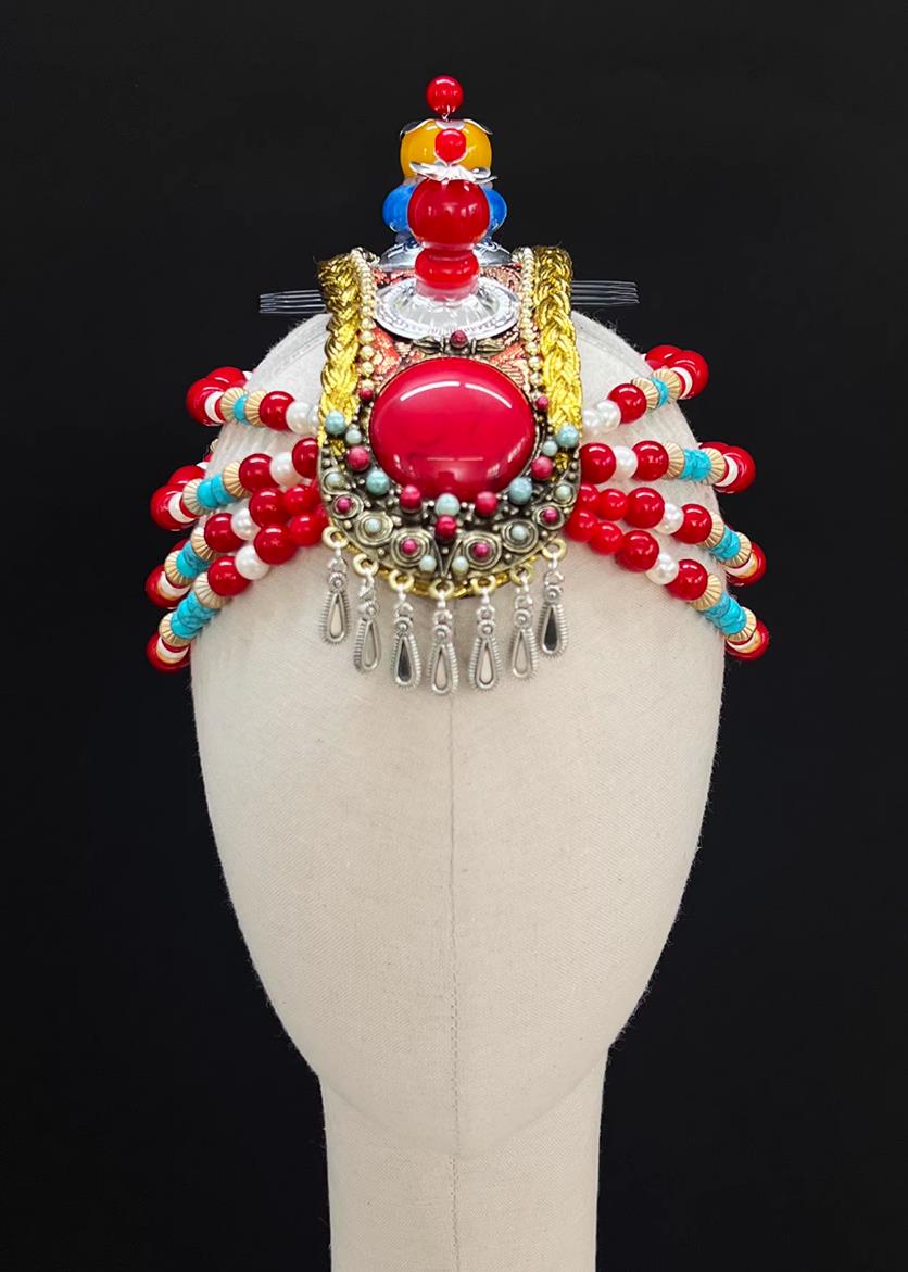 Tibetan Female Performance Headdress Chinese Zang Ethnic Dance Hair Jewelry