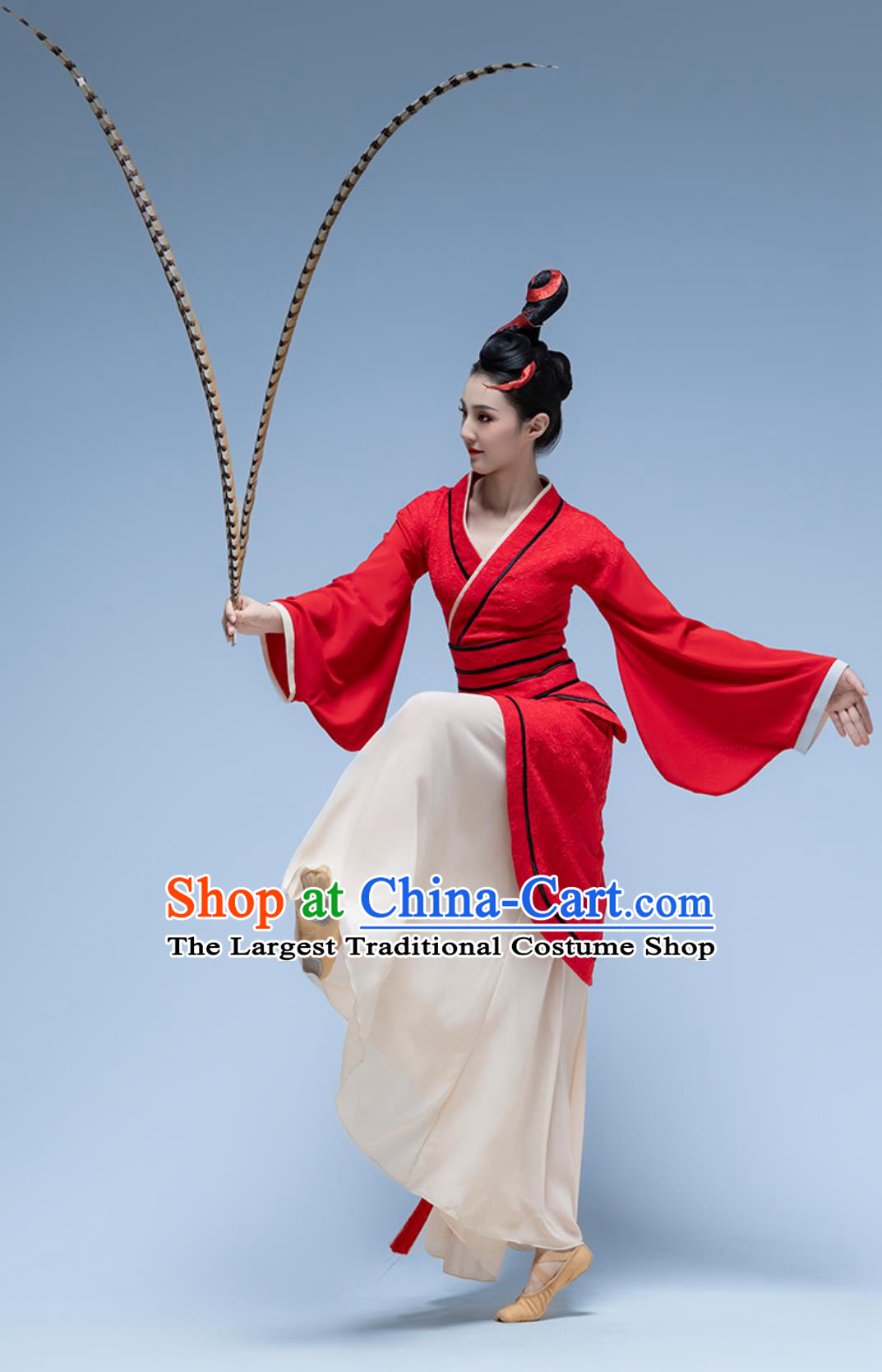 Classical Dance Performance Costume Confucius Dance Drama Holding Feathers Clothing Chinese Style Han Tang Dance Dress