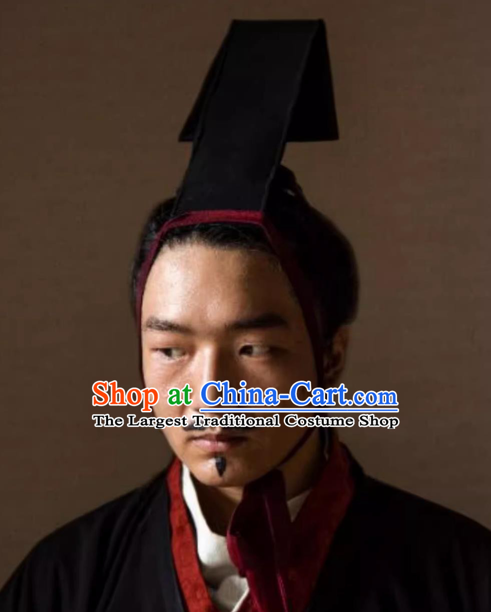Han Dynasty Headwear Matching Straight Robe Small Cap Chang Crown Liu Style Scarf Traditional Chinese Headpiece