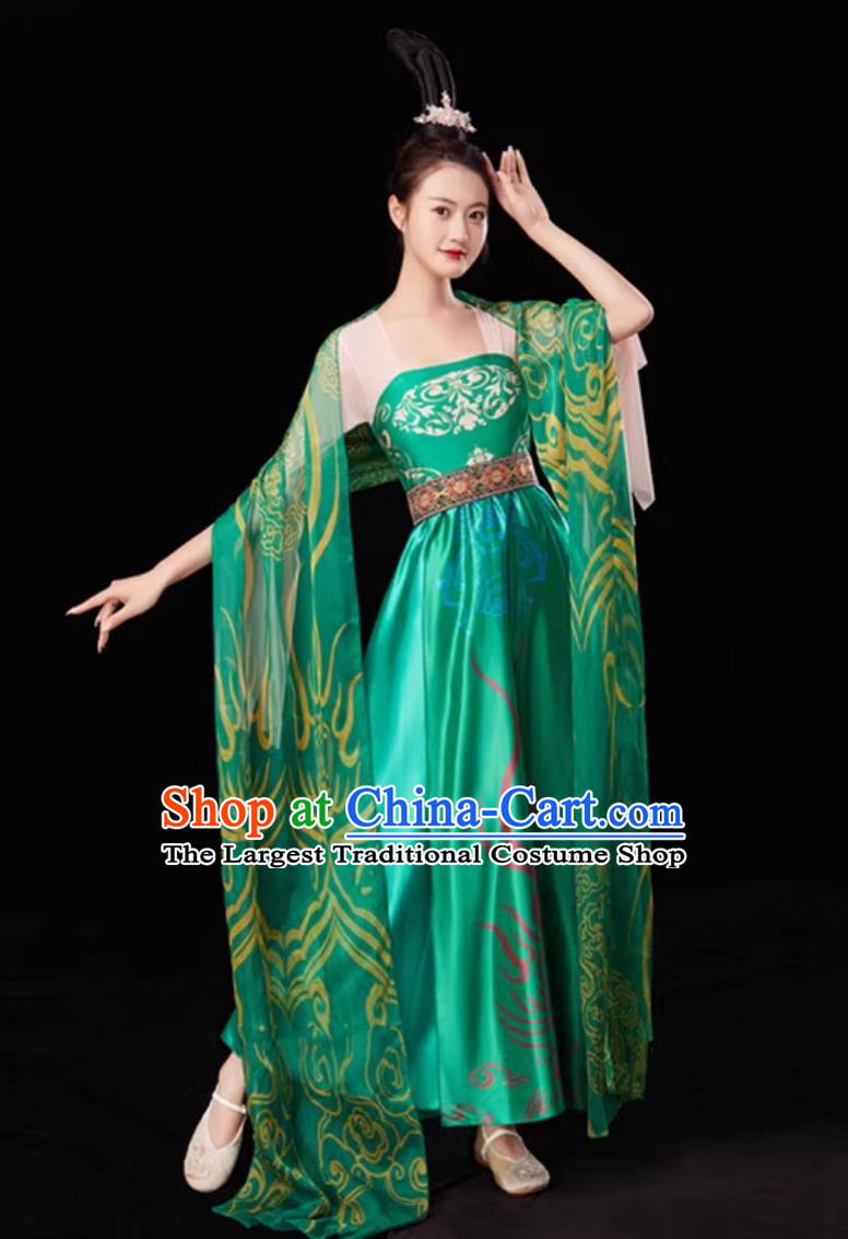 Beauty Dance Costume Chinese Classical Performance Dress Women Tang Dynasty Hanfu Green Hezi Qun