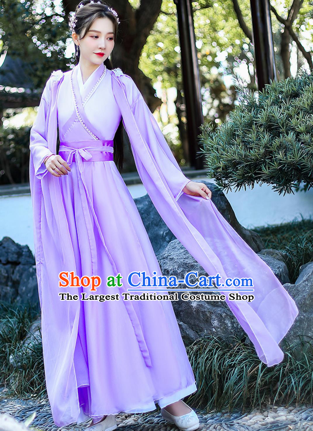 Ancient Fairy Costume Chinese Classical Dance Attire Love And Redemption Chu Xuanji Purple Hanfu Dress