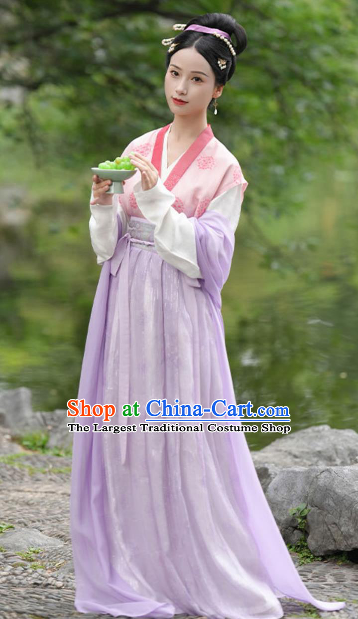 Traditional Chinese Hanfu Ancient Noble Woman Clothing Song Dynasty Silk Jiaoling Waistcoat Blouse Ruqun Set