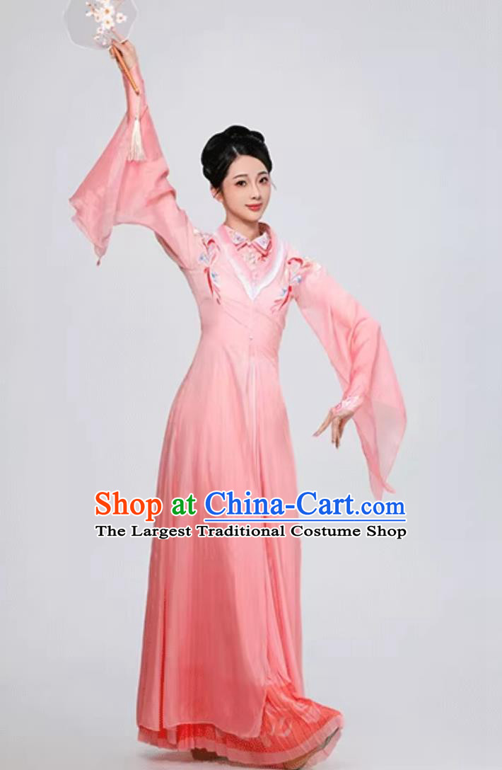 Women Fan Group Dance Lotus Award Pink Attire How Can One Not Recall Jiangnan Classical Dance Performance Costume