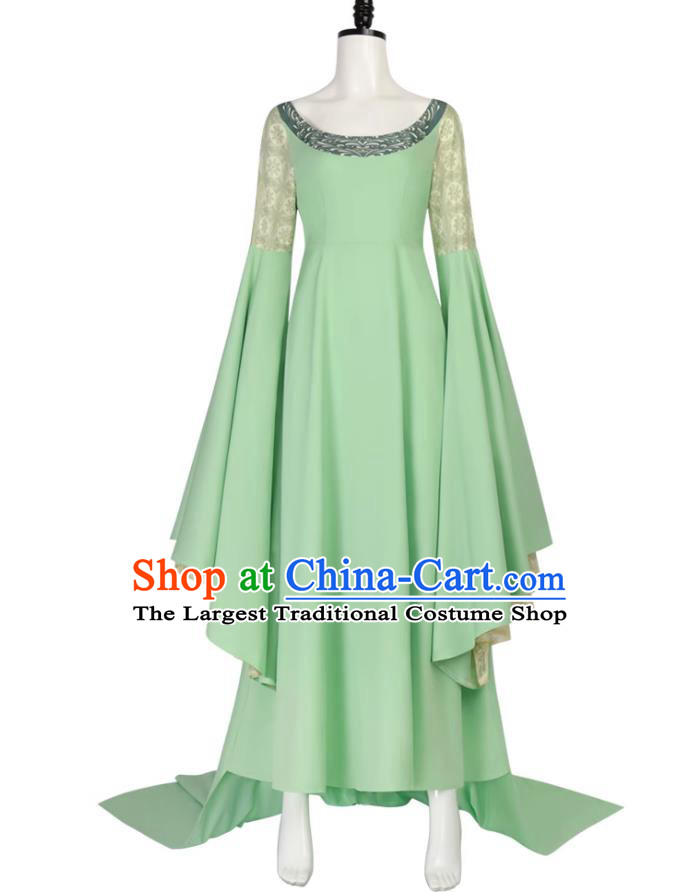 Halloween Cosplay Princess Costume Movie Character Roleplay Women Green Dress