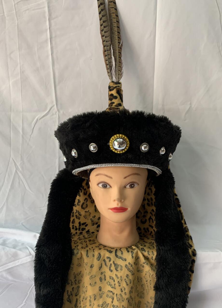 Traditional Chinese Beijing Opera Headwear Ancient Ethnic Warrior Helmet Western Regions Hat