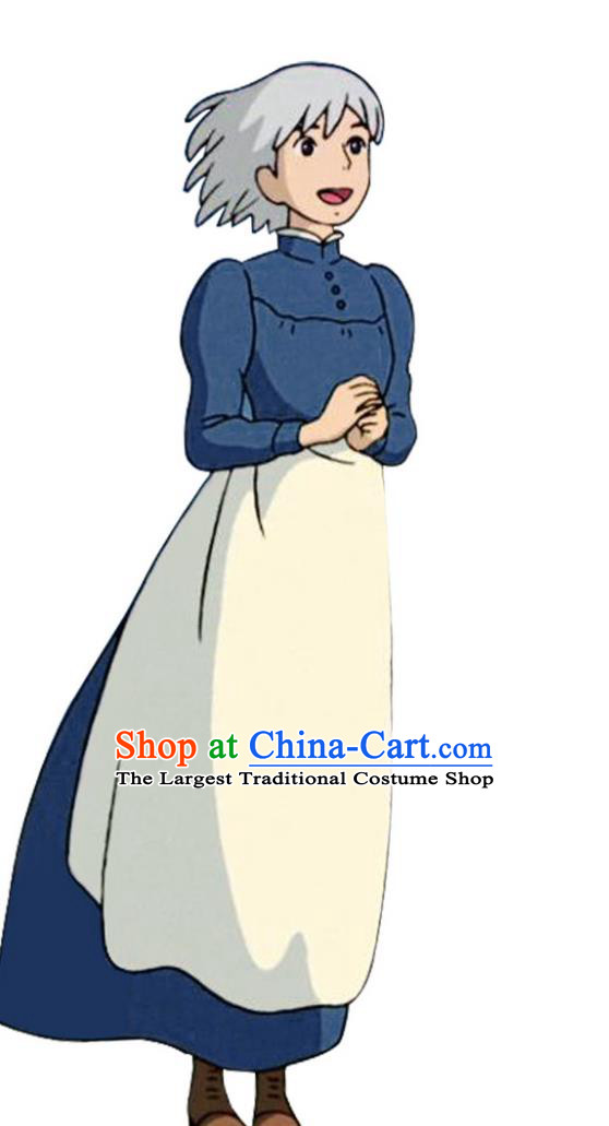 Howls Moving Castle Cosplay Costume Halloween Maid Servant Dress Sophie Cosplay Anime Clothing