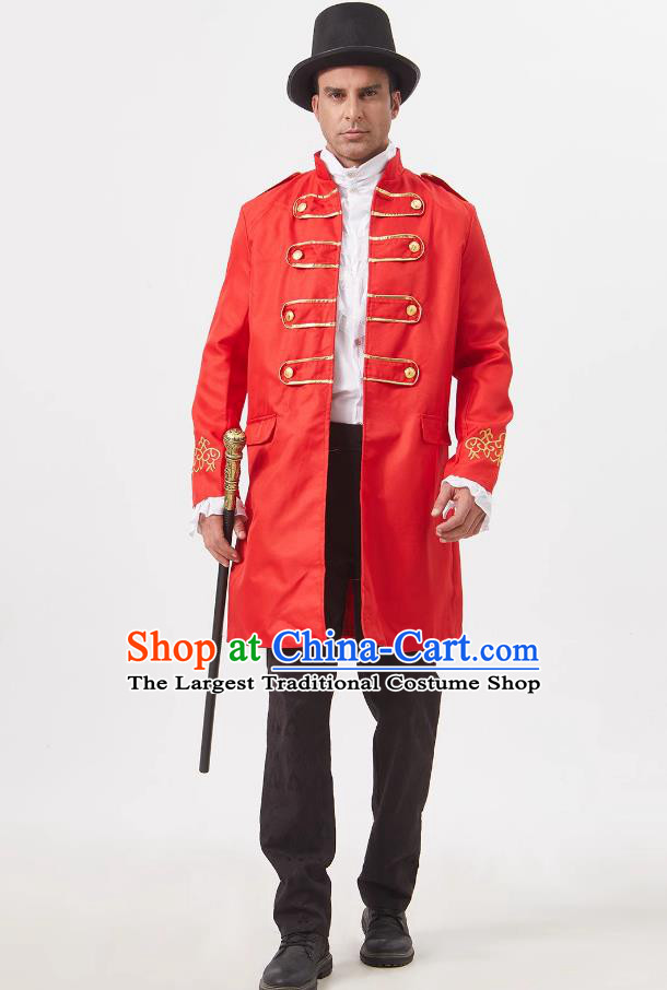 Medieval European Fashion Mens Gold Embroidered Jacket Gentleman Performance Stage Host Attire