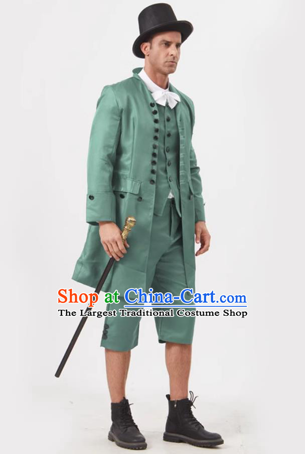 British Style Suit Cosplay Estate Owner Performance Costume UK Stage Noble Gentleman Green Uniform