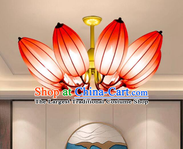 Southeast Asian Wrought Iron Chandelier Thai Style Living Room Retro Light Fixture Lamp