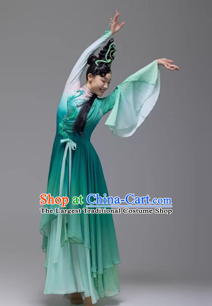 Green Snake Dance Ancient Hanfu Classical Dance Performance Costume Fairy Dress