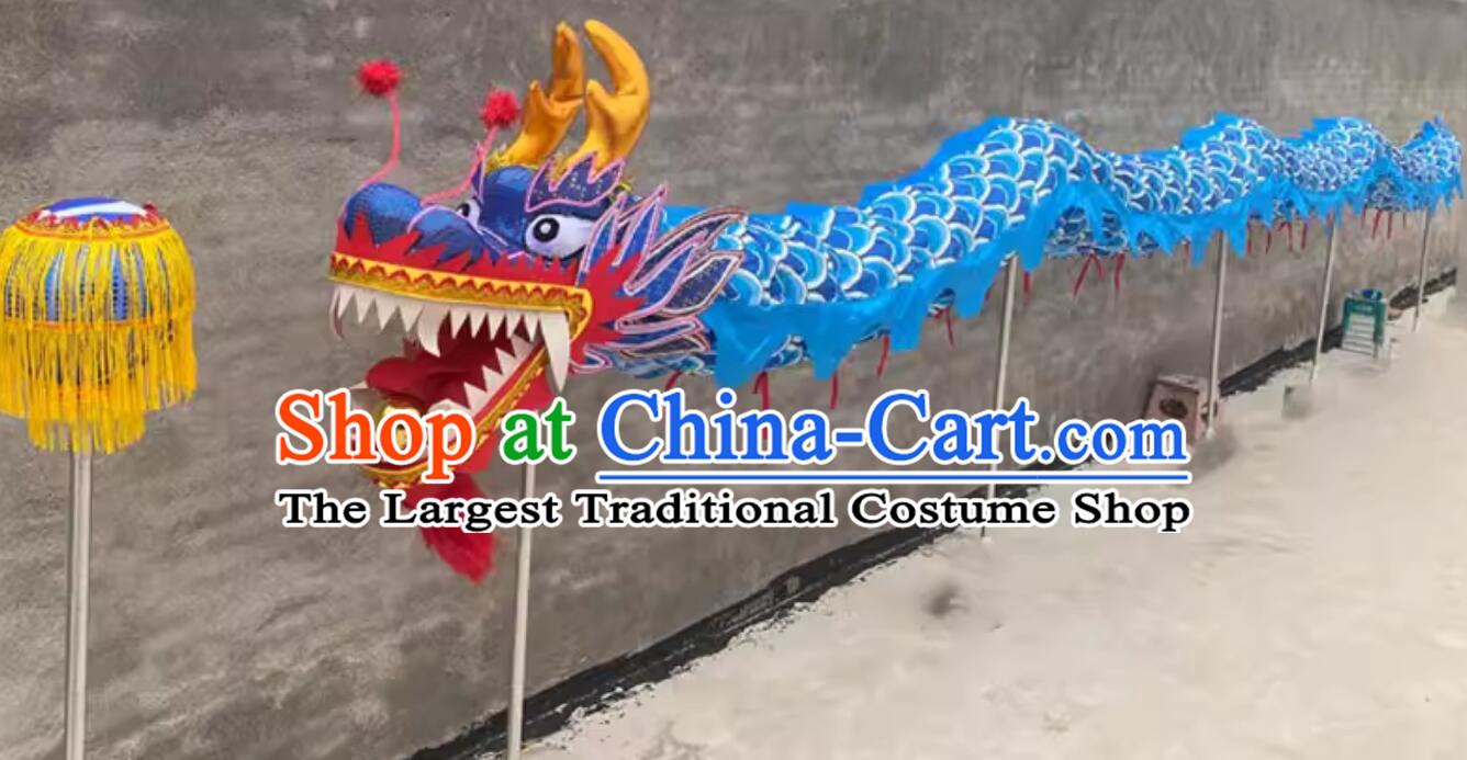 Blue Chinese New Year Dragon Dance Costume Spring Festival Dragon Prop