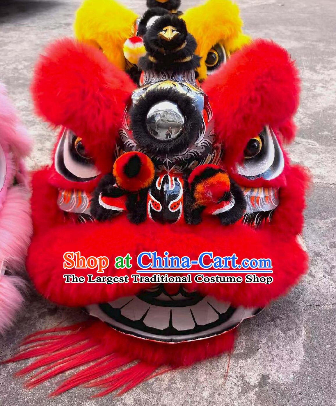 Happy New Year Red Wool Chinese Lion Dance Costume Spring Festival Dancing Lion Prop