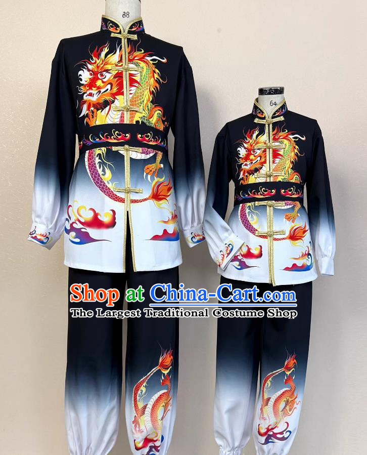 Dragon Dance Black Uniform Tai Chi Costume Drum Performance Outfit Chinese Martial Arts Opening Dance Clothing