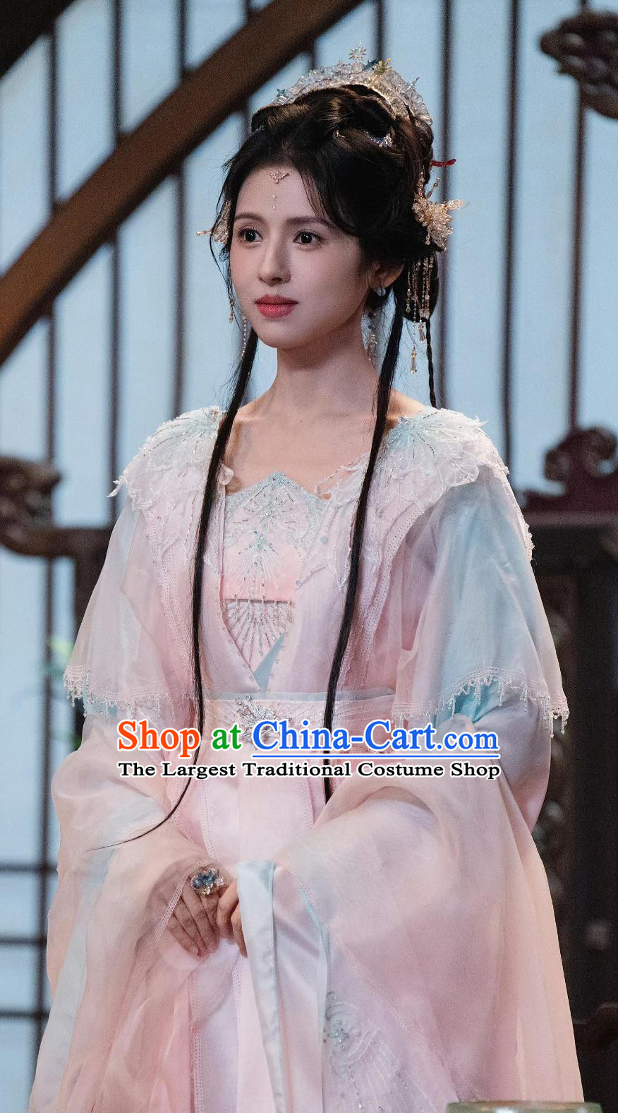XianXia Drama Love in the Clouds Princess of Jixing Abyss Mu Tianji Dress Ancient Chinese Goddess Clothing Traditional Pink Hanfu