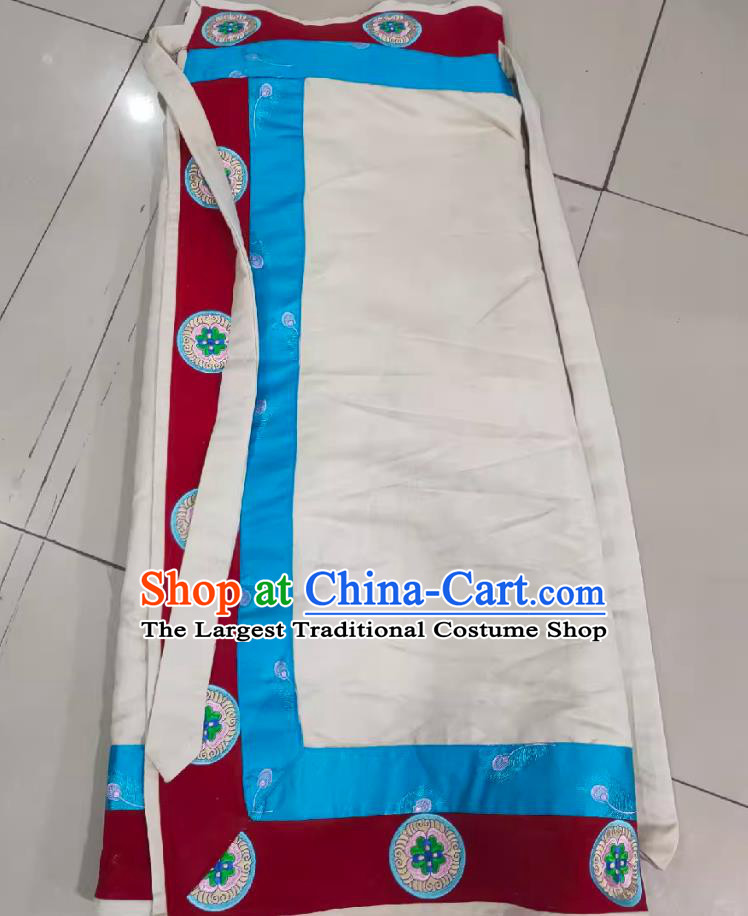 Tibetan Style Wrap Skirt Suede Fringe Embroidery Trim Ladies Midi Skirt