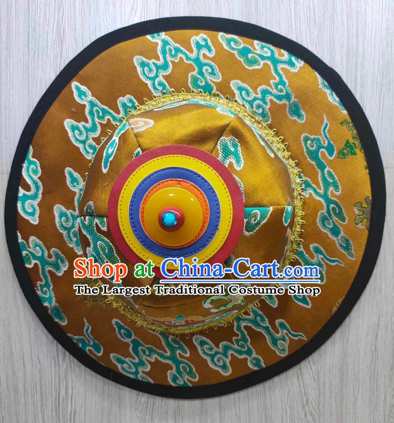 Tibetan Noble Male Brocade Hat Tibetan Opera Hat Zang Ethnic Style Headwear