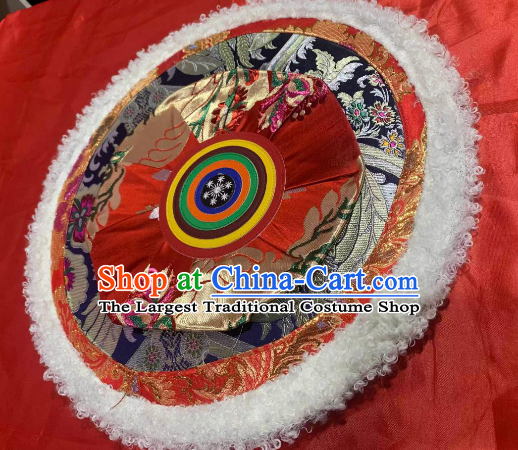 Tibetan Hat Kham Style Women Headwear Zang Ethnic Faux Fur Coiled Hat