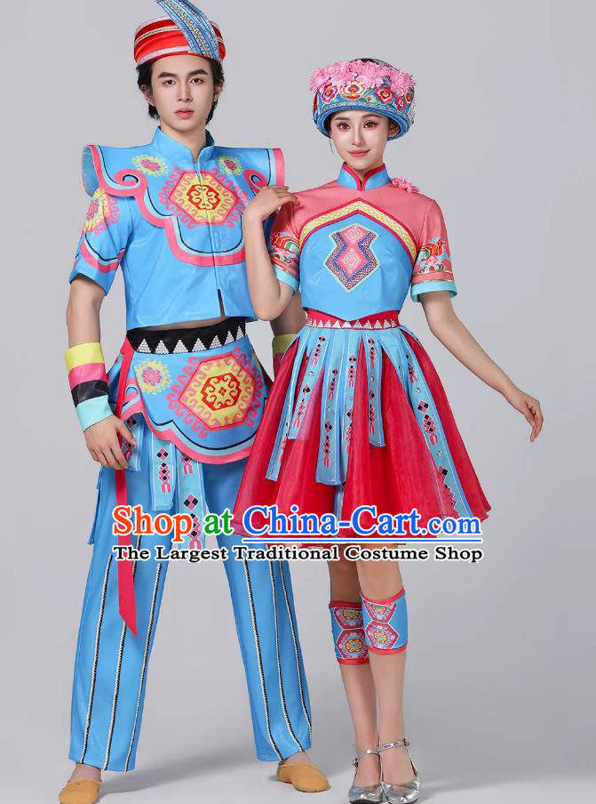Custom Tujia Babao Bronze Bell Dance Traditional Ethnic Costumes Yao Minority March Third Festival Performance Clothing