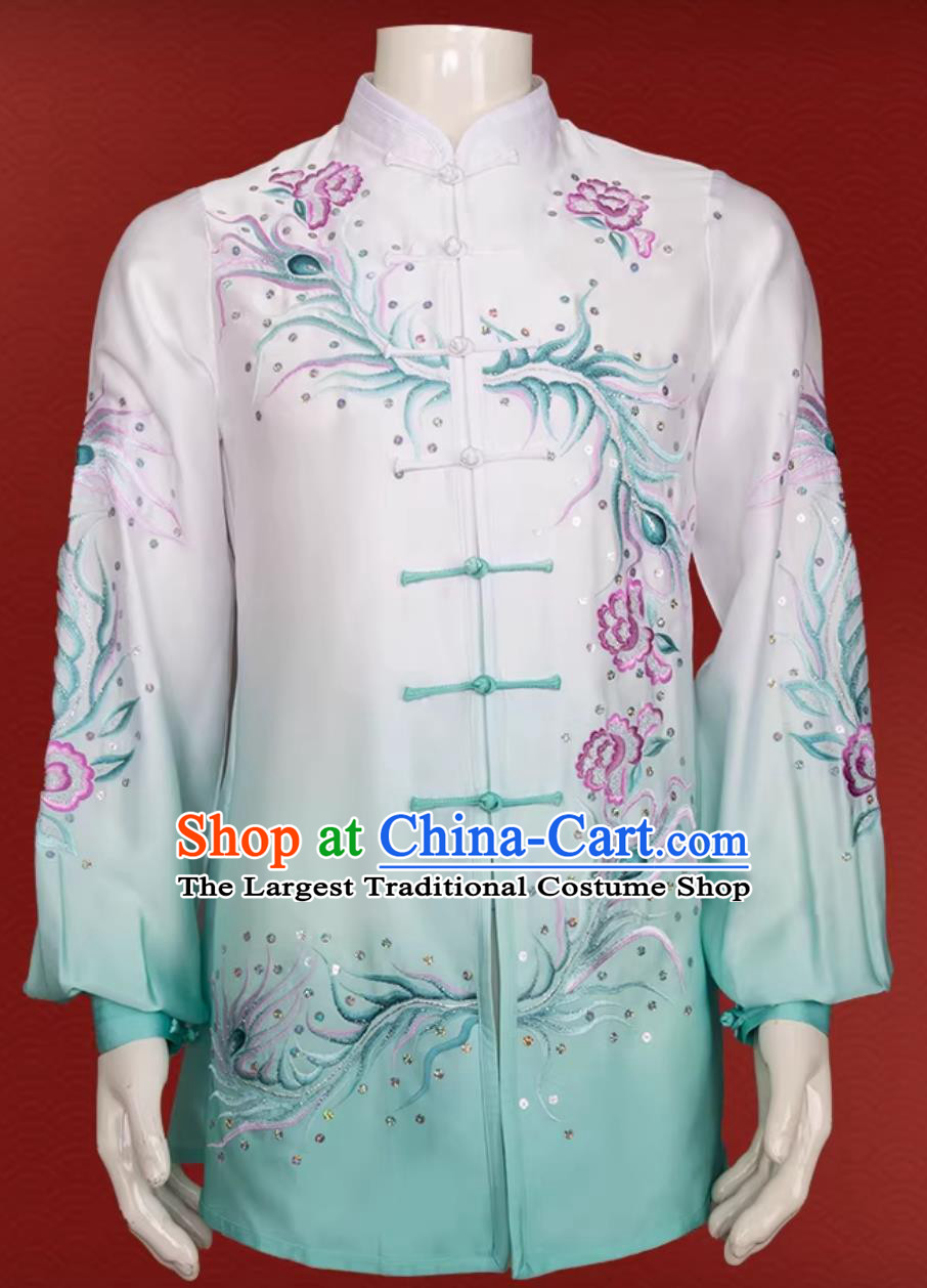 Embroidery Ba Duan Jin Gradient Competition Suit Martial Arts Performance Outfit Tai Chi Costume
