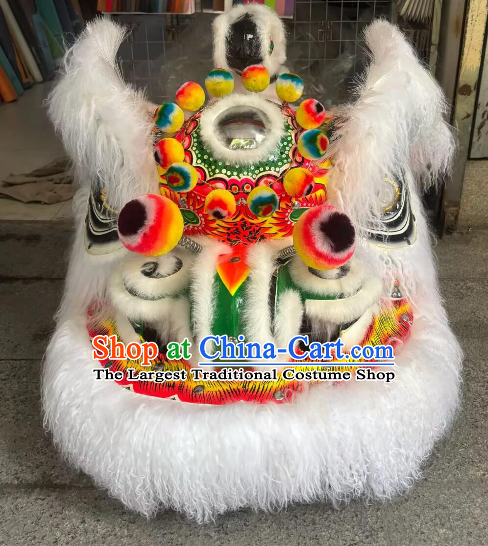 Handmade Radish Whiskers Hoksan Lion Head and Tail Costume Traditional Chinese Lion Dance Equipment Complete Set