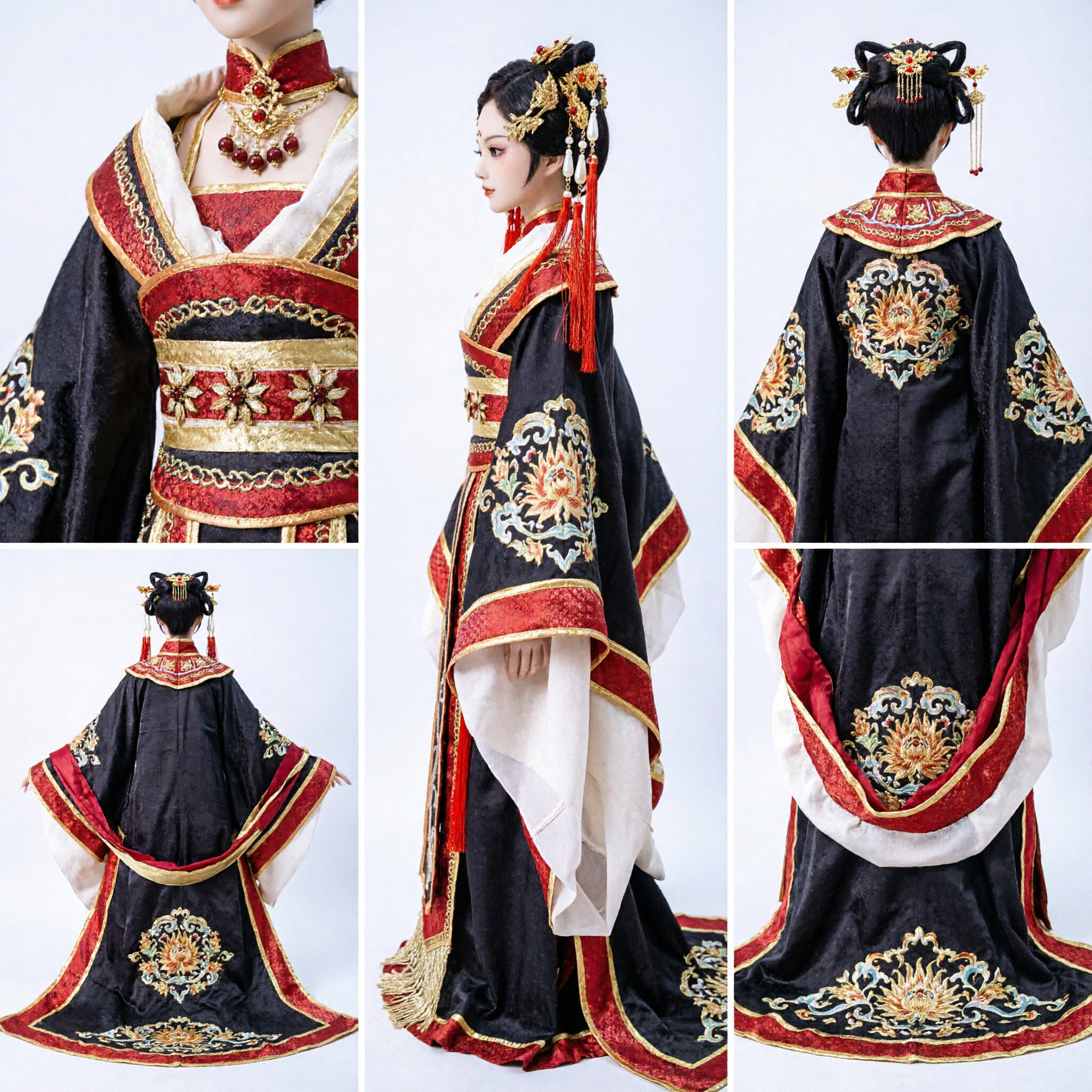 Exquisite Traditional Chinese Hanfu Costume for BJD Dolls Ancient Palace Princess Dress with Headdress - Asian Costume