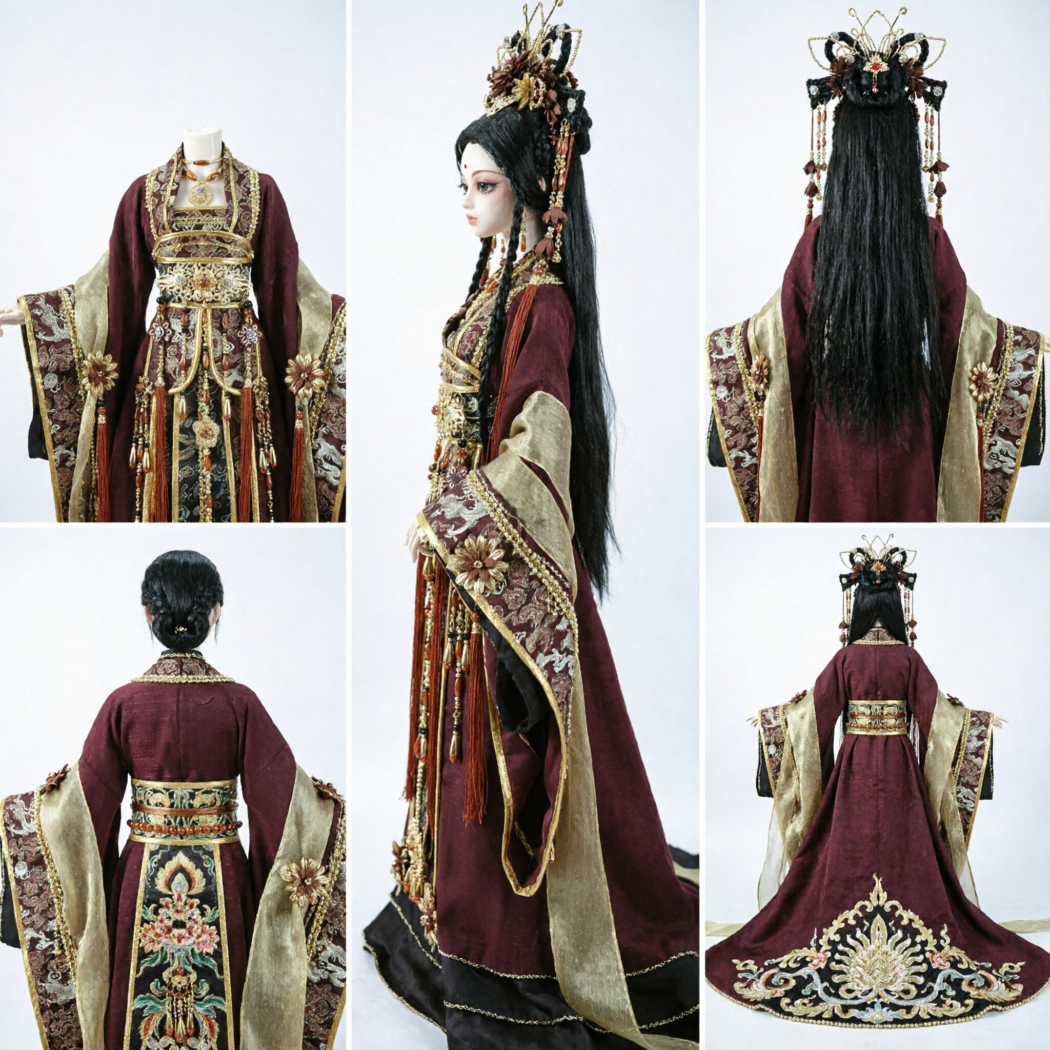 Exquisite Traditional Chinese Hanfu Costume for BJD Dolls Ancient Tang Dynasty Princess Dress Set - Asian Costume